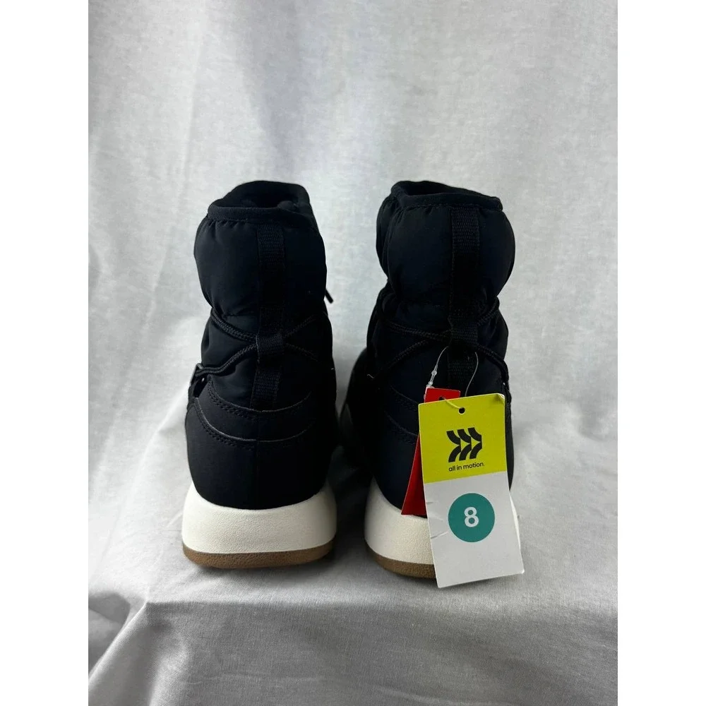 All‎ in Motion Mens Black Puffer Snow Boots Water Repellent Winter Shoes Size 8